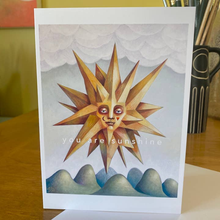 Isabelle Bryer Art - Wholesale Everyday Greeting Card - You Are Sunshine Greeting Card – 5x7 Blank Card and Envelope