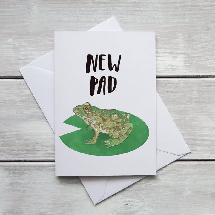 Ny Pad nytt hus groda Pun inflyttningskort för wholesale av Crabapple Moon