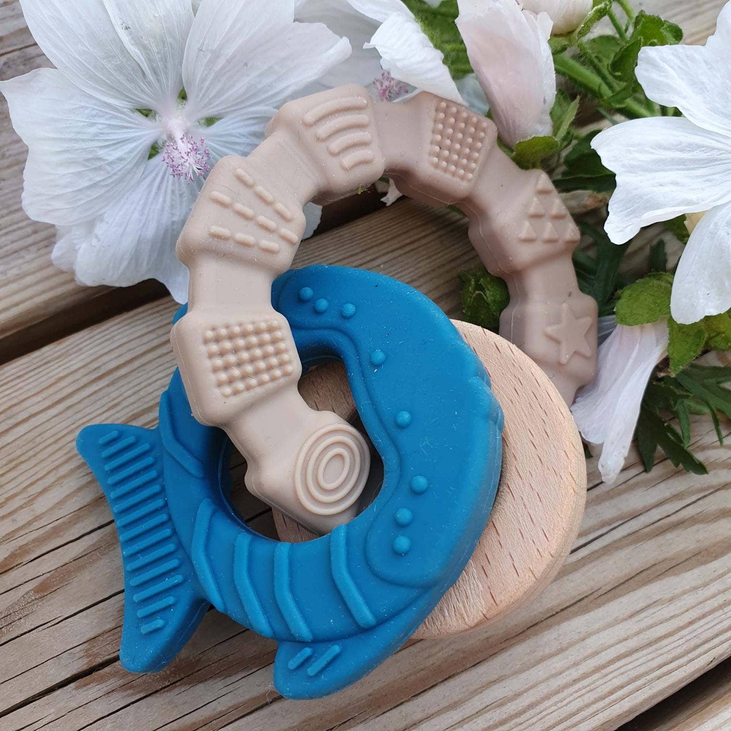 Summerville organic - Wholesale Teether (Not Clip-On) - Baby - Baby Silicone Teether Toy Fish Ocean Blue1
