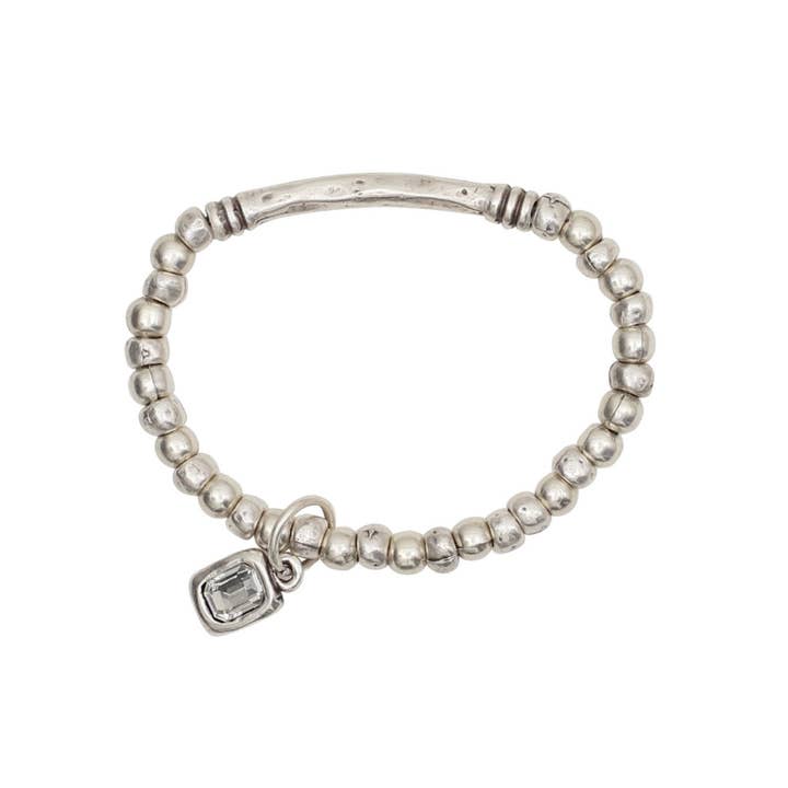 Tamia Stretchy Bracelet - Clear Crystal for wholesale by Avance