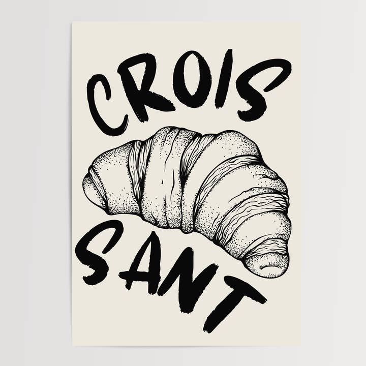 Croissant Kitchen Print for wholesale by LXR CREATE