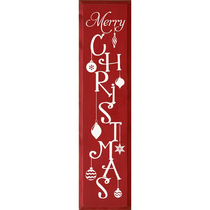 Merry Christmas Vertical Wood Sign for wholesale by SAWDUST CITY