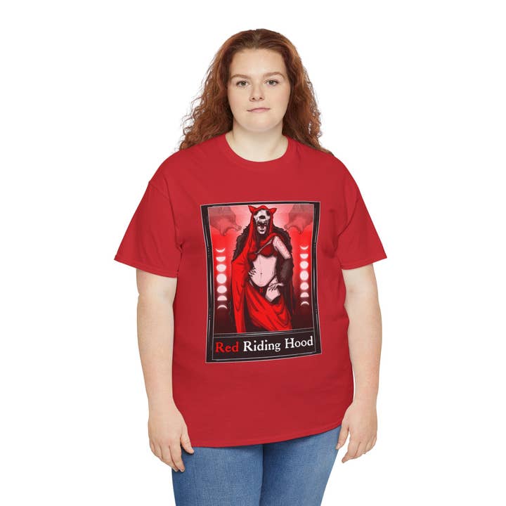 LVB Art - Wholesale T-Shirt (Graphic) - Unisex - Red Riding Hood Tarot (Front & Back Print) Unisex Heavy Cotton Tee23