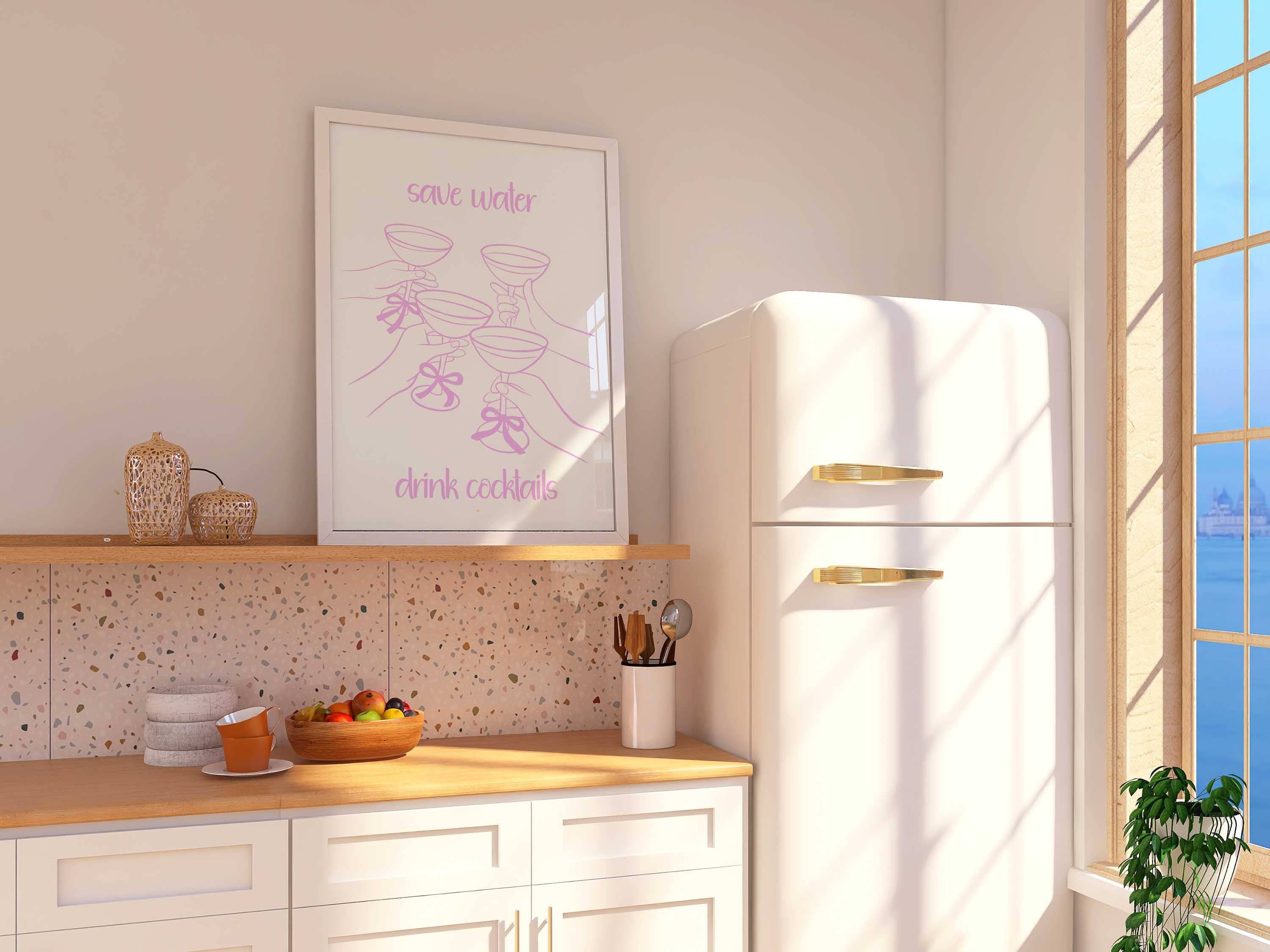 D'LUXE PRINTS - Wholesale Poster - Save Water Drink Cocktails Print | 5 Colours5