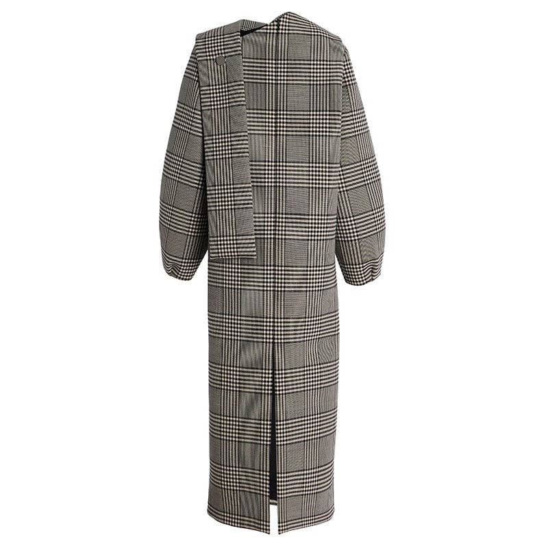 BLACK The Lisette Scarf-Detailed Long Sleeve Midi Dress for wholesale on Faire2