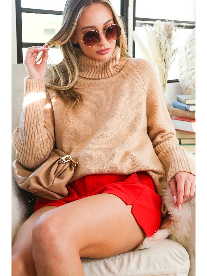 Vine & Love - Wholesale Knit Sweater - Women's - Perfectly Soft Turtle Neck Solid Knitted Sweater VT31723-16