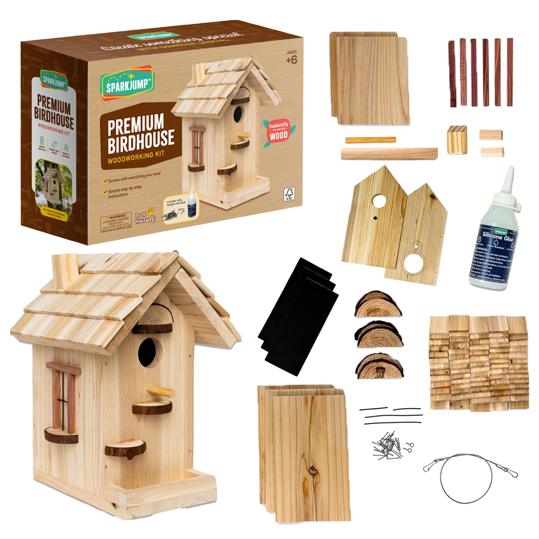 SparkJump - Wholesale DIY Craft Kit - Premium Birdhouse DIY Woodworking Kit1