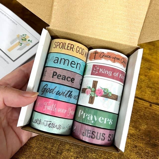 Scriptural Accents Washi Tape, großes Set mit 11 Stück für den Großhandel von Blessed Be Boutique