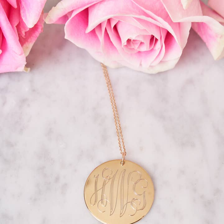 Colar de disco grande brilhante por atacado de Golden Thread