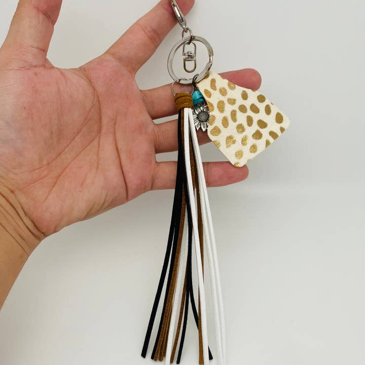 Mio Queena - Wholesale Keychain - Women's - Western Style Geometric Cowhide Keychain