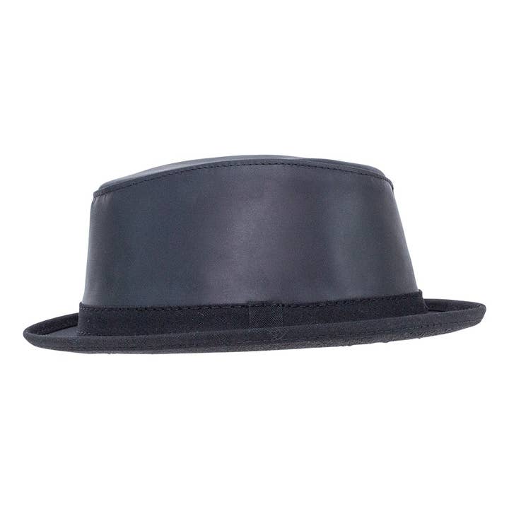 American Hat Makers - Wholesale Fedora - Unisex - Trilby Genuine Leather Fedora Hat - Style Soho3