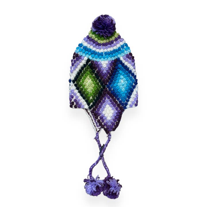 Zoe Artcrafts – Großhandel Beanie – Unisex – Peruanische Unisex-Mütze, Wollmütze, Winterohrschutz