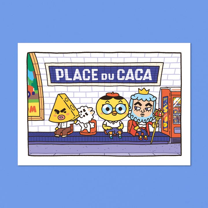 Postcard "Place du caca" - A6 format for wholesale by Yeaaah! Studio