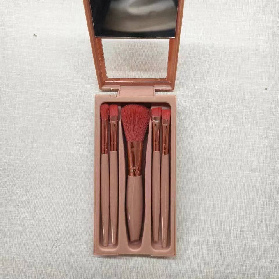 WEST AUSSIE SUPPLIES - Wholesale Make-up brush set - Smoosh - 5-Piece Makeup Brush Set with Mirror, Portable Travel Kit3