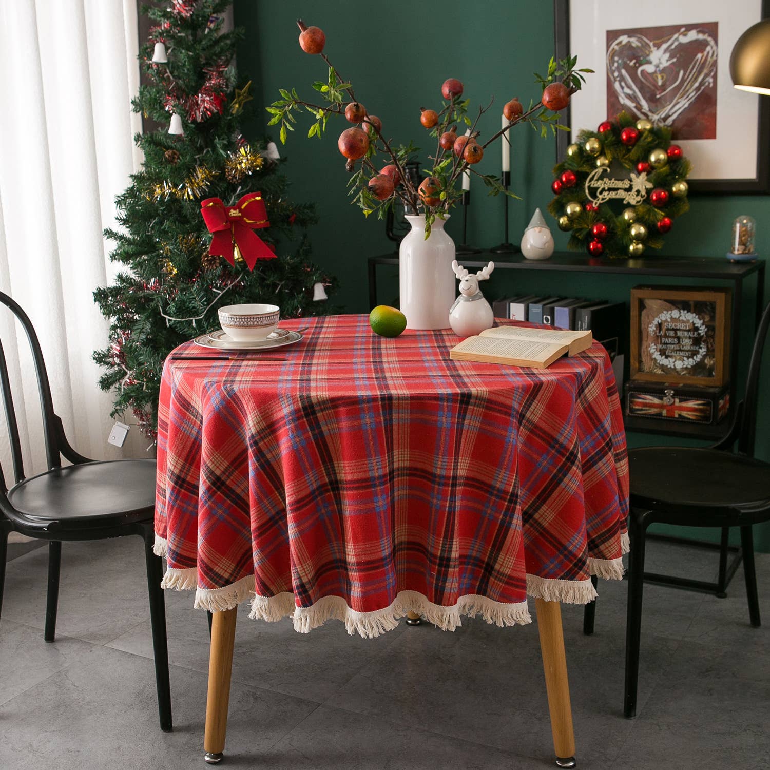 ACCITY - Wholesale Tablecloth - PLAID PATTERN ROUND TABLECLOTH_CWMM00362