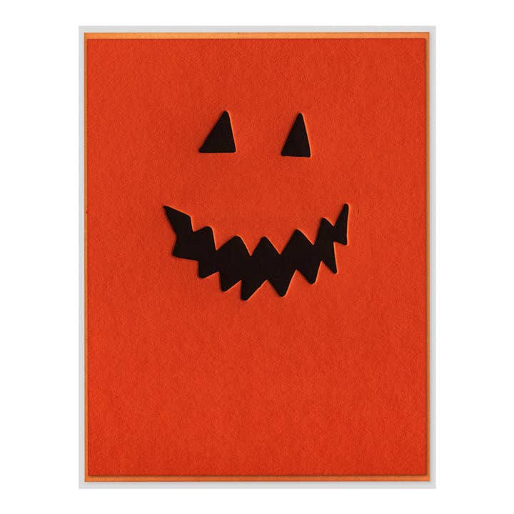 INK MEETS PAPER - Wholesale Halloween Card - Jack O' Lantern Cute Halloween Greeting Card Letterpress1
