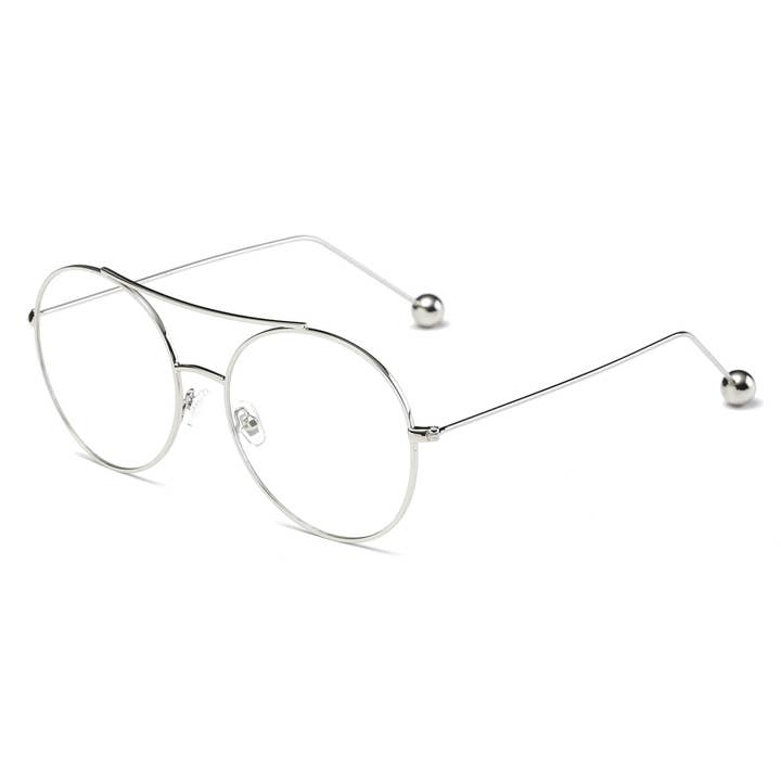 ZAD - Wholesale Eyeglasses - Women's - Classic Round Silver Wire Frame Blue Light Blocker Glasses
