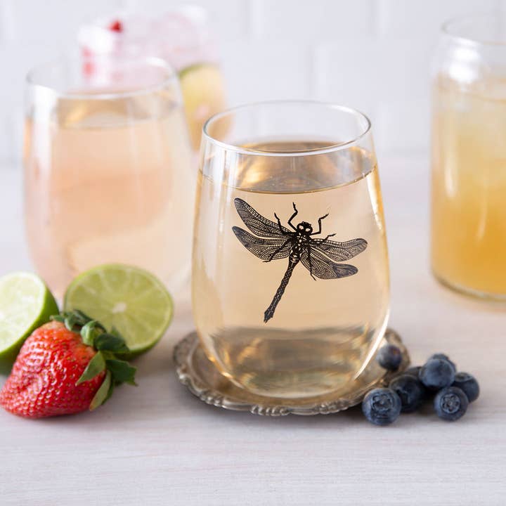 Counter Couture - Wholesale Wine glass - Dragonfly Wine Glass | Stemless | 17 oz Capacity1