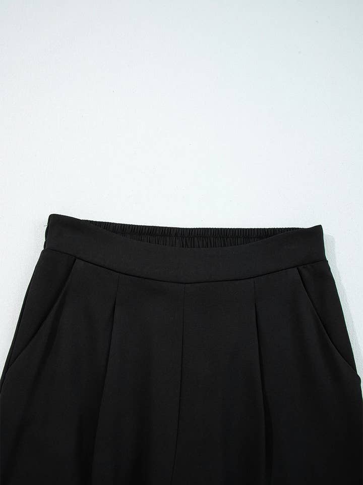 FULL TIME PURCHASE - Wholesale Pants - Women's - Pleated Pull On High Elastic Waist Loose Straight Pants8