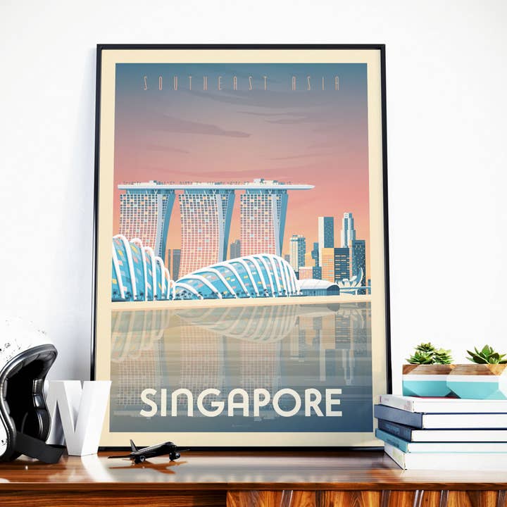 Singapore Marina Bay Sands - Reisposter Aziƫ voor wholesale door Olahoop Travel Posters
