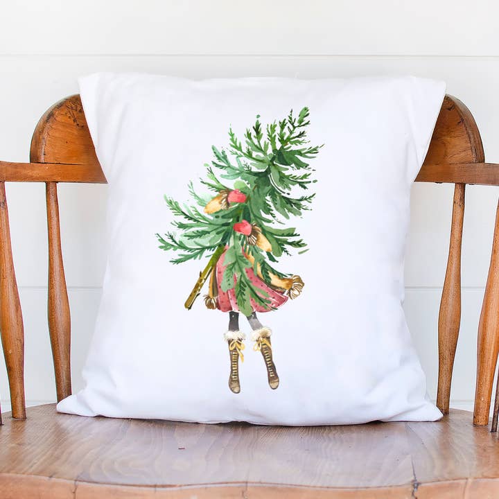 Funda de almohada para niña de Navidad con árbol para venta al por mayor de Love You a Latte Shop