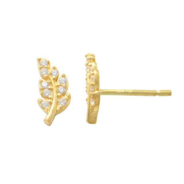ORECCHINI IN ARGENTO A FORMA DI FOGLIA CON PLACCATURA YG per la vendita all'ingrosso da parte di Zahav Jewelry