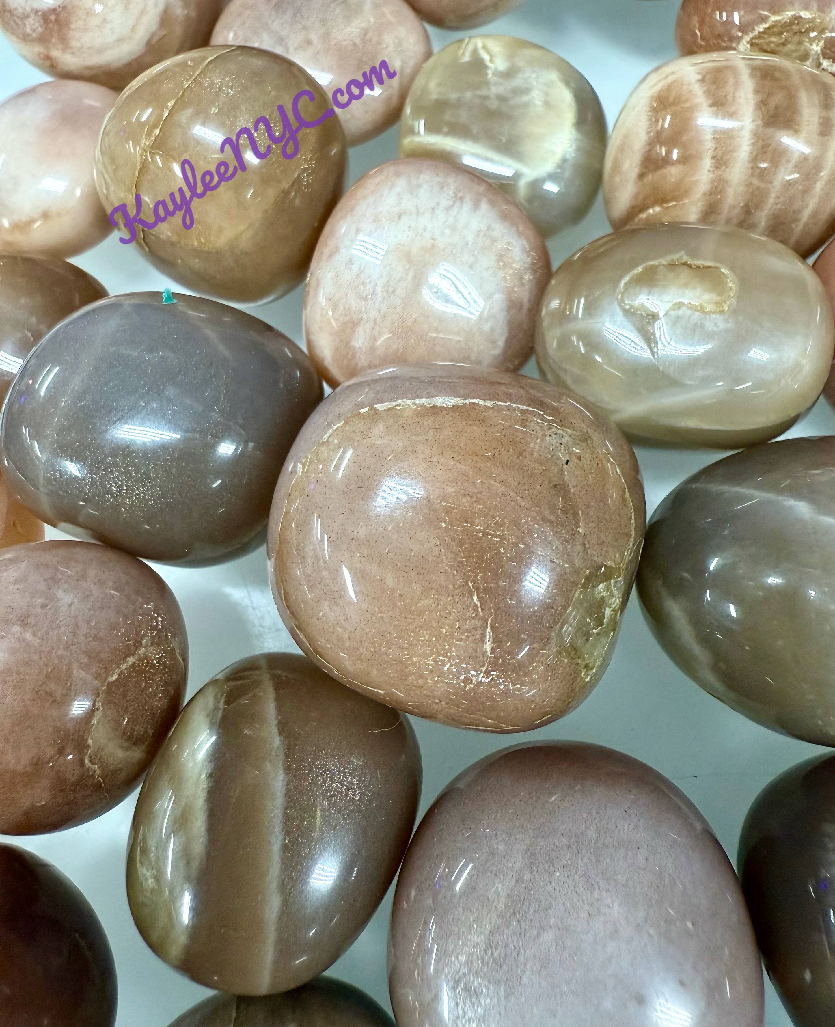 KayleeNYC - Wholesale Spiritual Stone/Crystal - 2 lbs Natural Moonstone Sunstone Tumble Healing Energy4