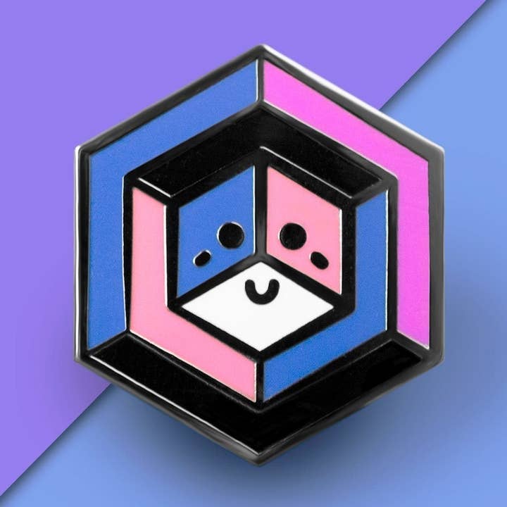 Genderfluid Flag - Stolt Cube Pin for engroshandel hos Proud Zebra