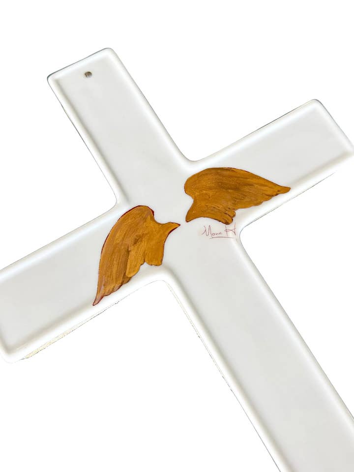 Angel Wings Cross Wall Decor for wholesale by Mona H Paintings