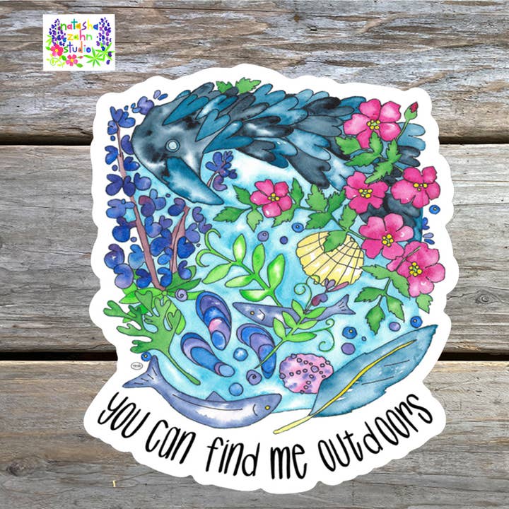 Natasha Zahn Studio - Wholesale Sticker - You Can Find Me Outdoors Sticker
