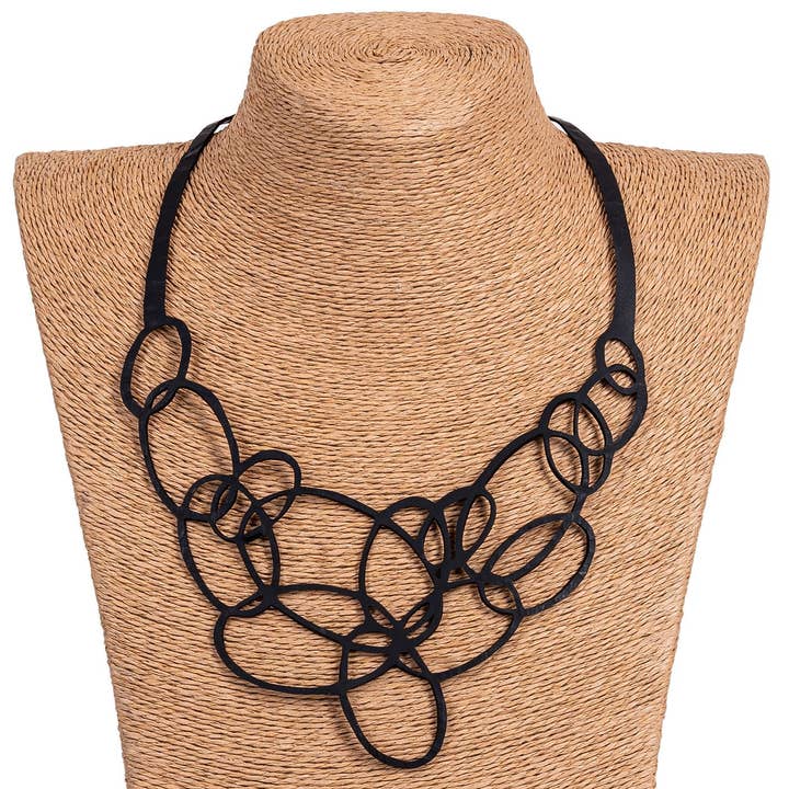 Infinity Upcycled Inner Tube Necklace for wholesale by paguroupcycle