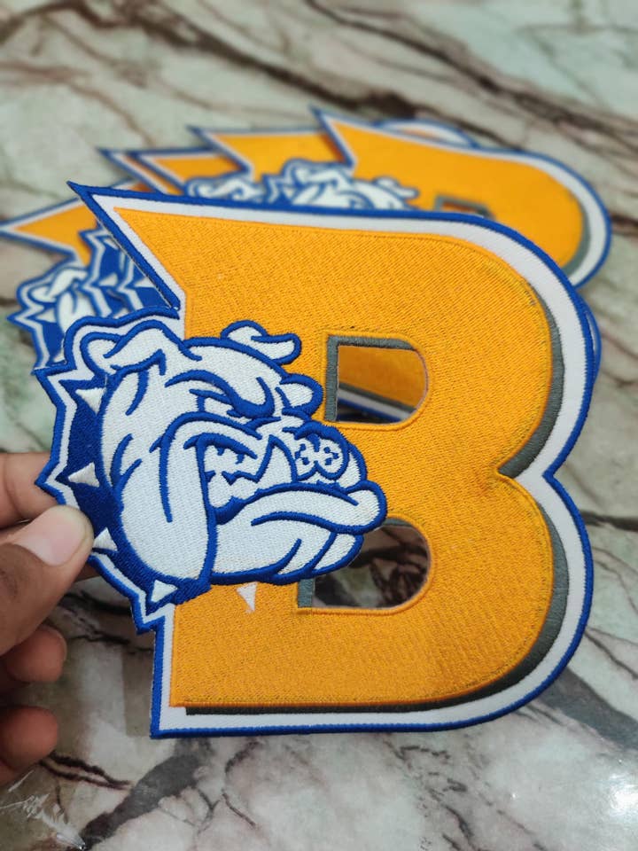 Bulldog Embroidered Patches..!! for wholesale by Icon Punch