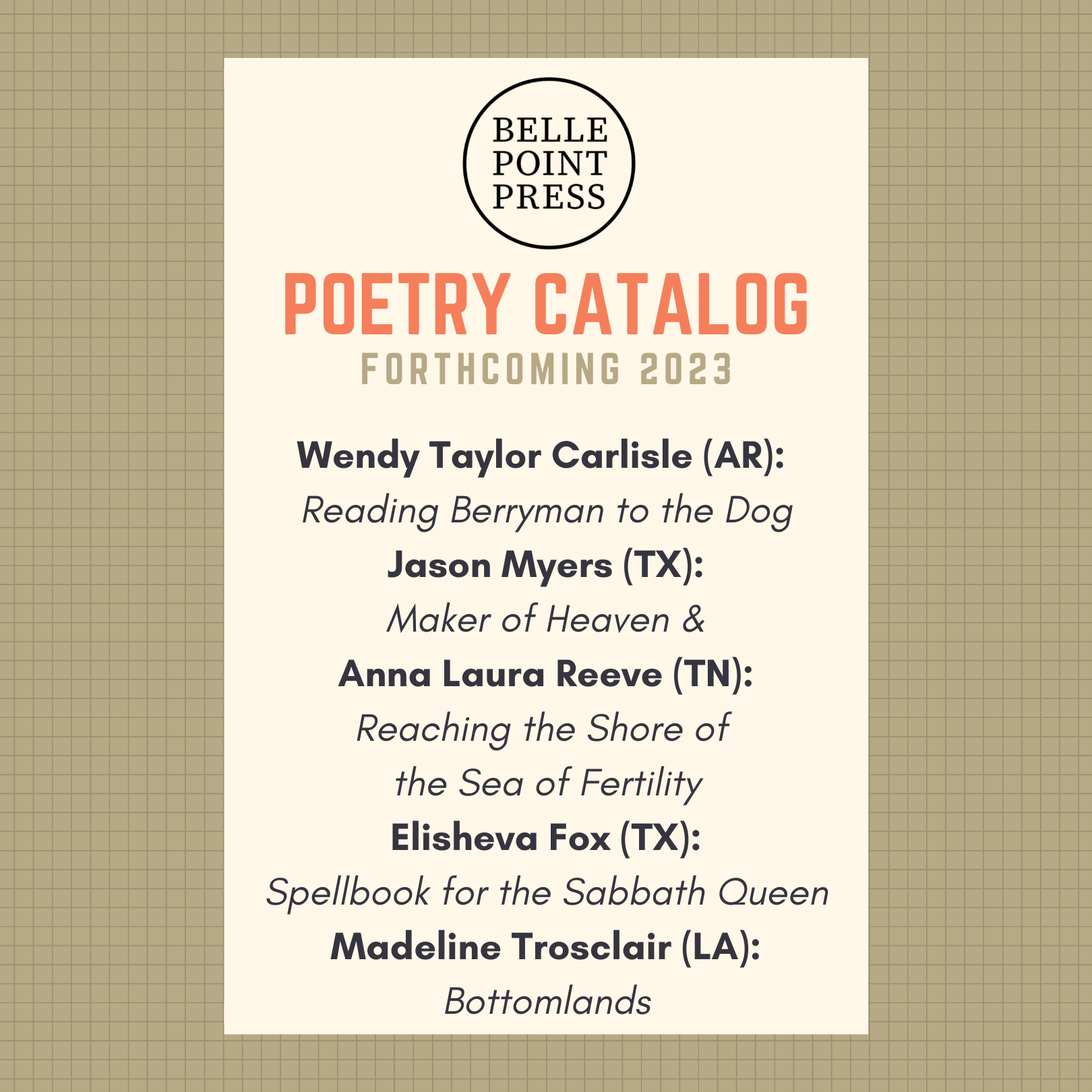 Belle Point Press – Großhandel Poetry & Drama – Berryman dem Hund vorlesen1