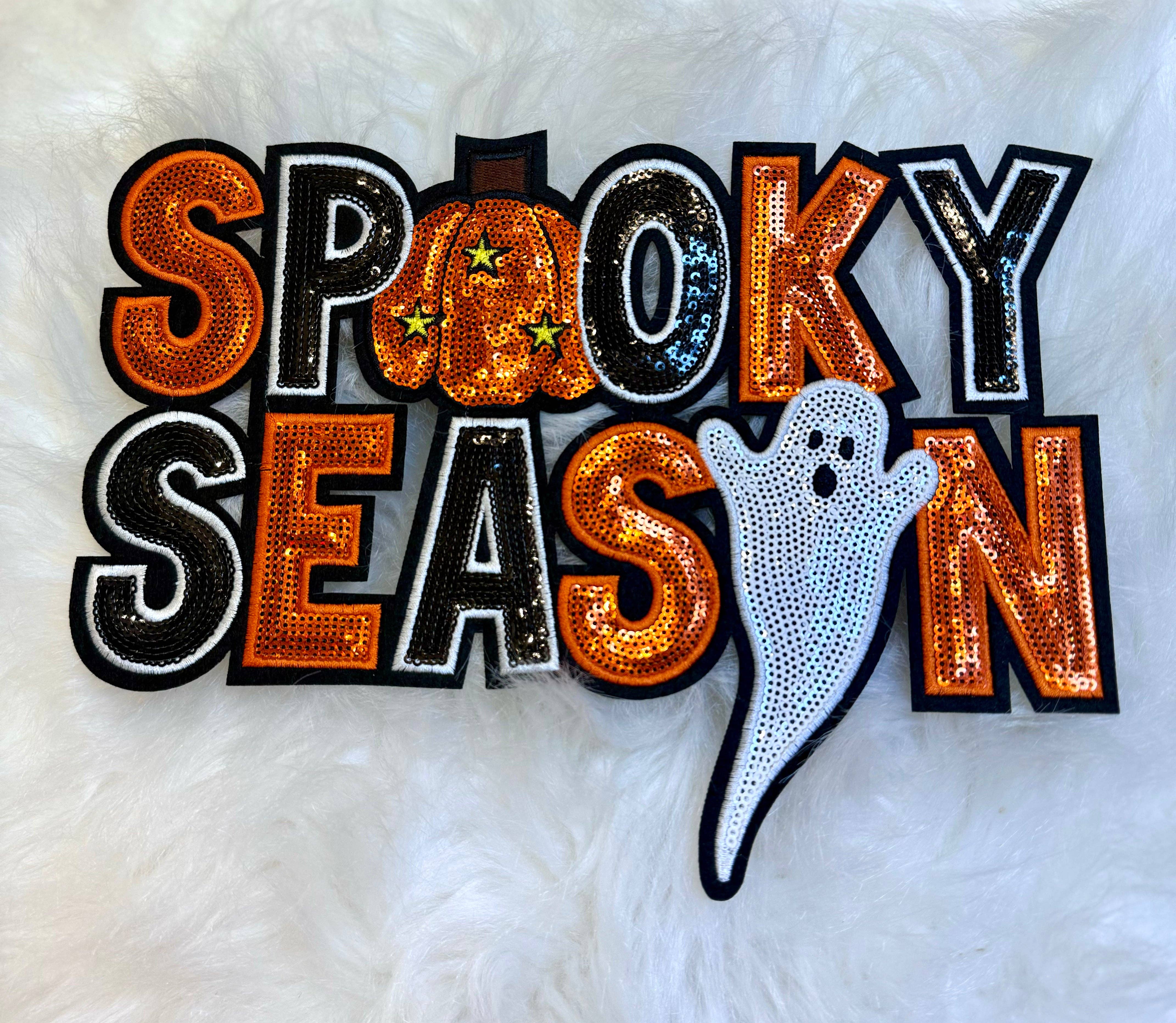 sequinandstiches - Wholesale Patch - Sequin Spooky Season Patch, Sequin Patch, Spooky Patch, Iron on Patch, Ghost Patch, Halloween Patch, Fall Patches, DIY Patch0