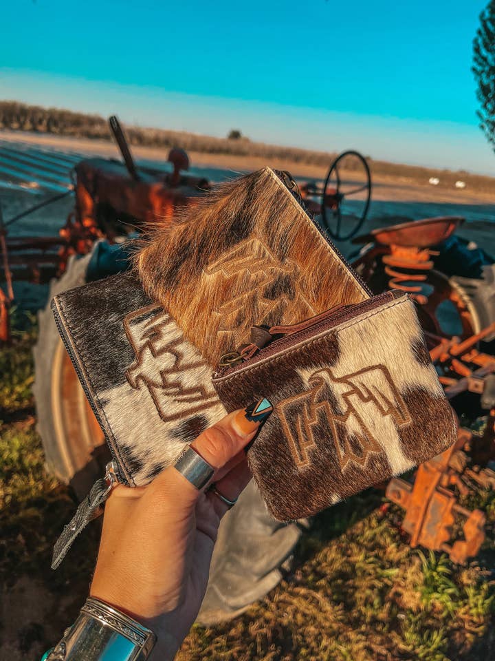 Thunderbird N' Go Cowhide Pouches for wholesale by Haute Southern Hyde