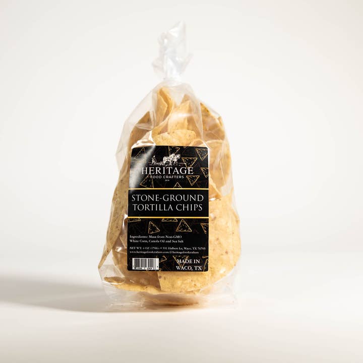 Heritage Food Crafters - Wholesale Chips - Stone-Ground White Corn Tortilla Chips - 4oz