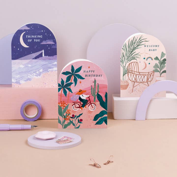 Sister Paper Co. - Wholesale Birthday Card - Sunset Bike Birthday Card | Female Birthday Card | Bohemian5