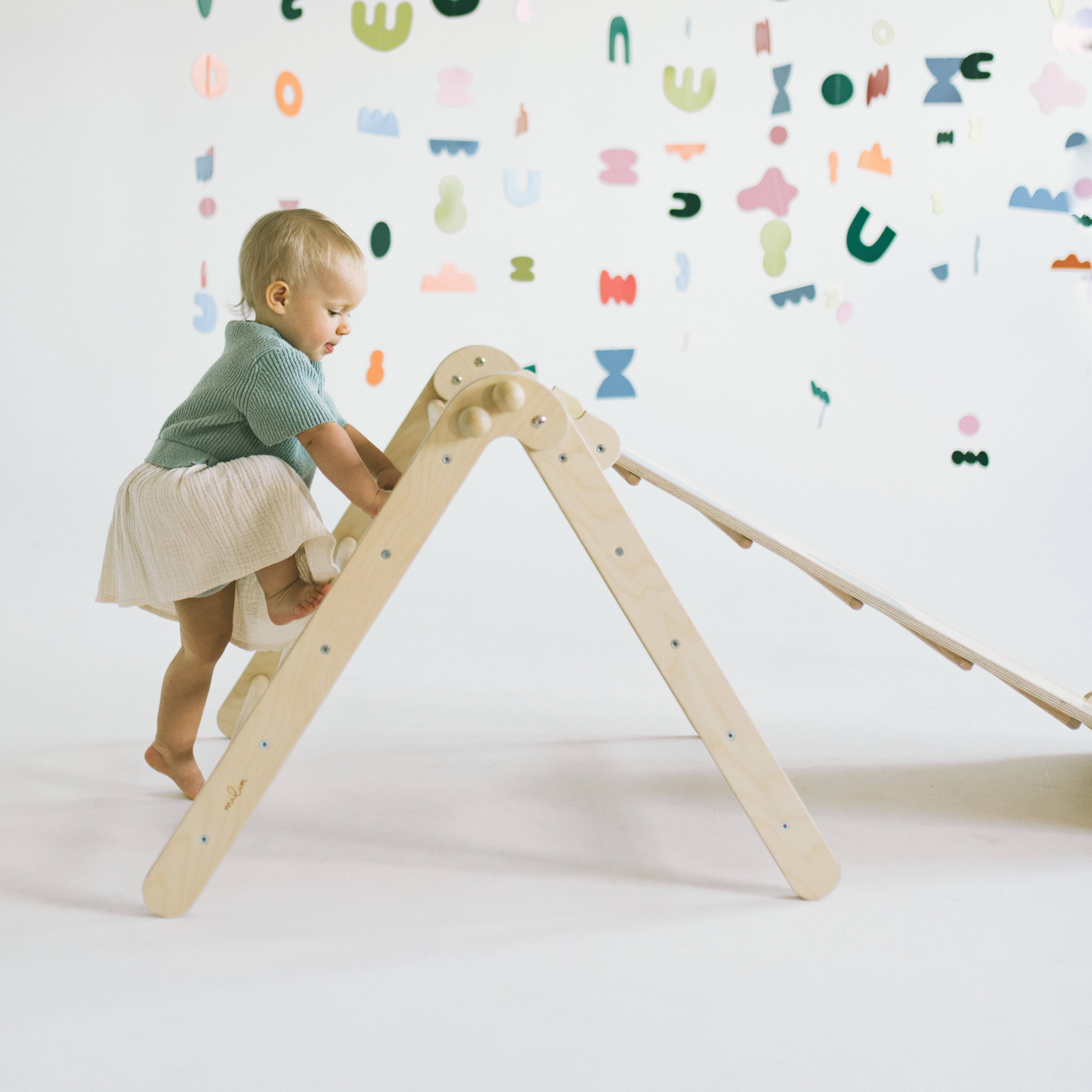 milin - Wholesale Wood Toy - Kids - Toddler climbing triangle, wooden gym for children2
