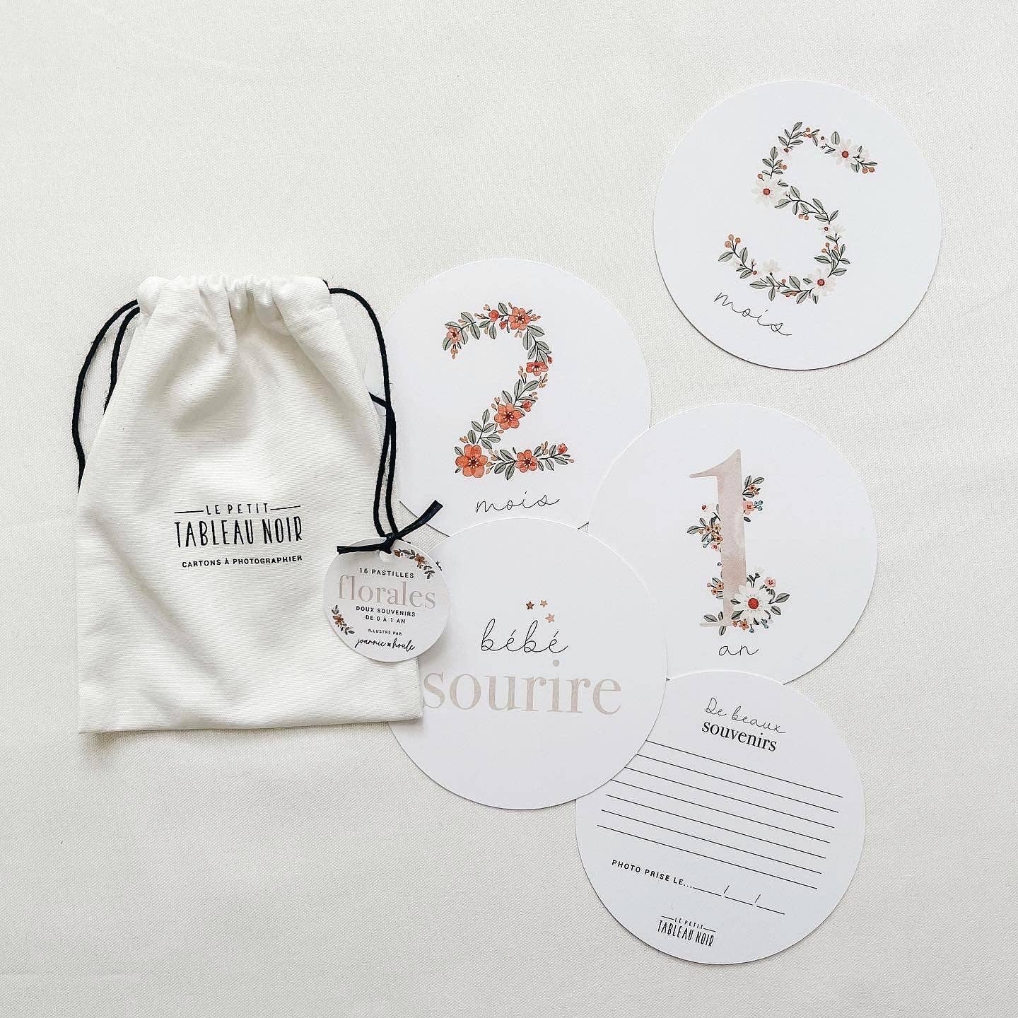 Le Petit Tableau Noir - Wholesale Milestone Art/Keepsake - Kids & Baby - Flower pastilles2