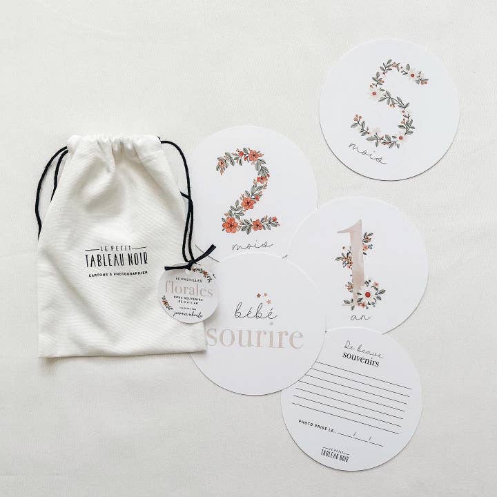 Le Petit Tableau Noir - Wholesale Milestone Art/Keepsake - Kids & Baby - Flower pastilles2