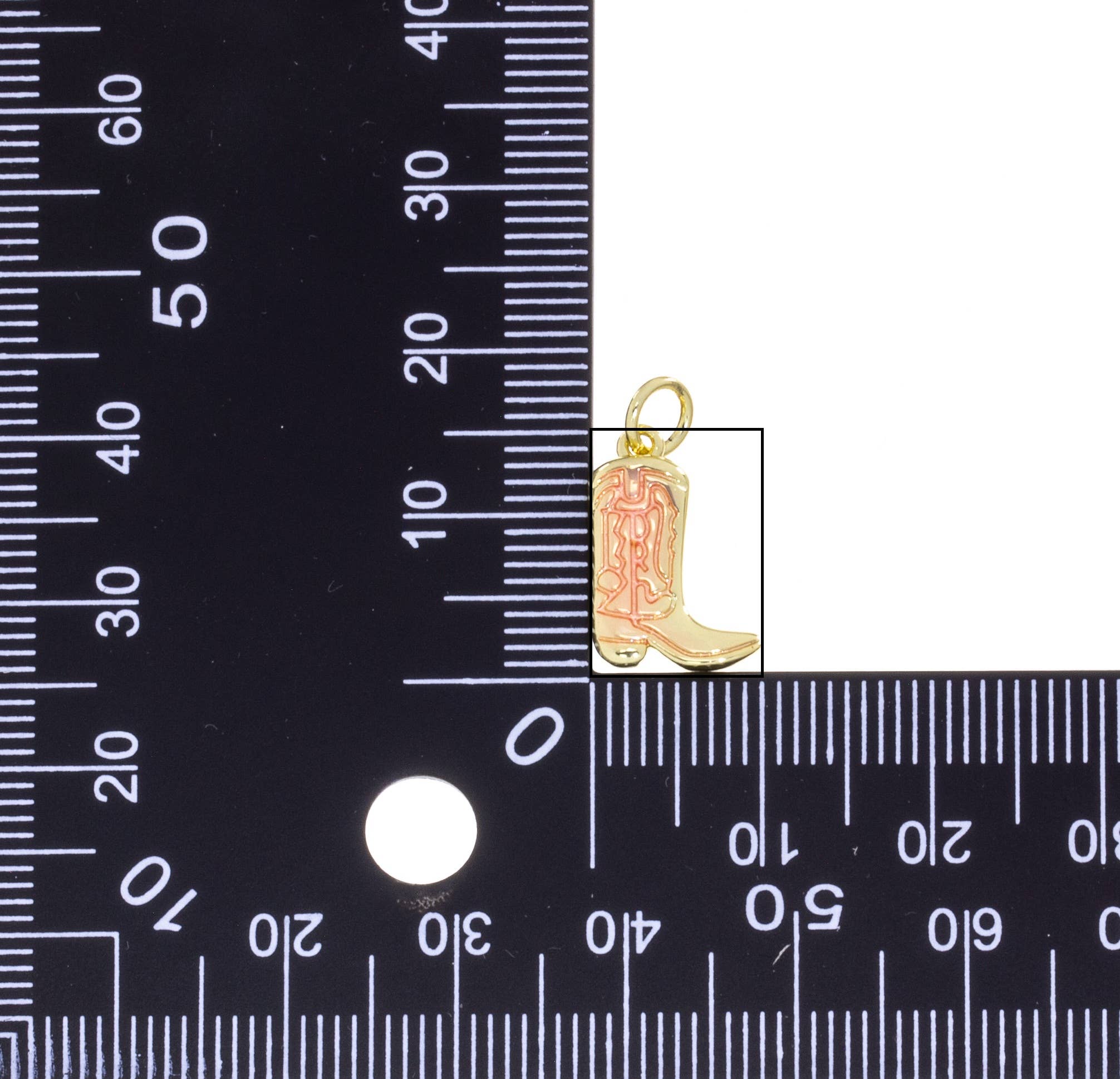 Jewel Pledge - Wholesale Individual Charm/Pendant - Cowboy Boot Charm,Western Jewelry Gold Charms CPG27912