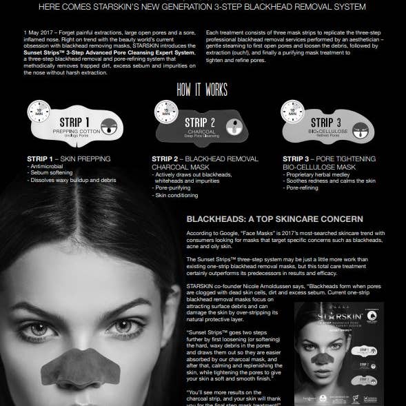 STARSKIN - Wholesale Skincare Face Mask - Sunset Strips™ 3-Step Advanced Pore Cleansing System 2-pack