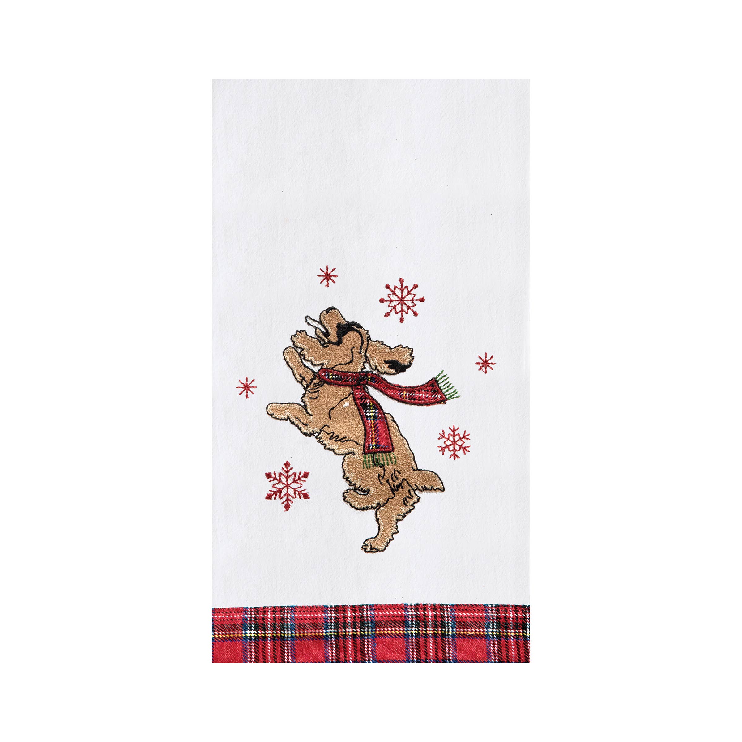 C&F Home - Wholesale Tea Towel - SALE Festive Dog Jumping Kitchen Towel