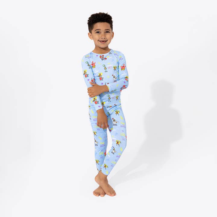 Bellabu Bear – Conjunto de pijama - Crianças por atacado – Pijamas de Bambu Bob Esponja Good Vibes para Crianças1