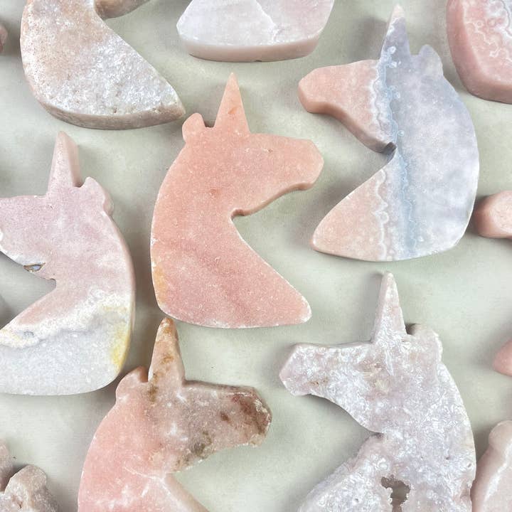 Ewelina Pas Jewelry - Wholesale Spiritual Stone/Crystal - Pink Amethyst Unicorn Carving
