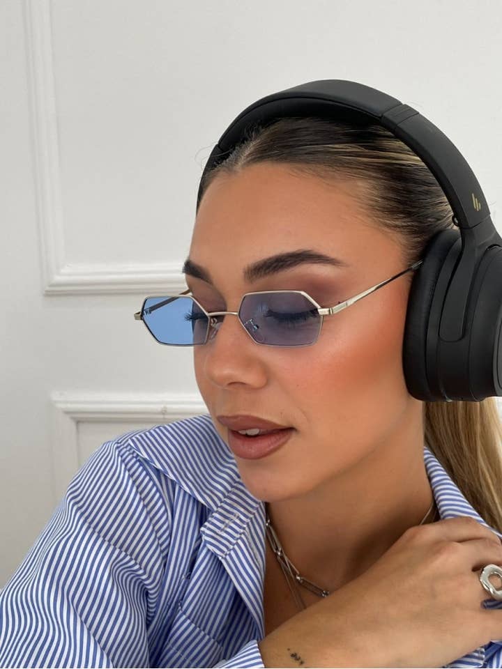 ÓCULOS DE SOL ANNAKEY BOSTON PRATA AZUL por atacado de AnnaKey