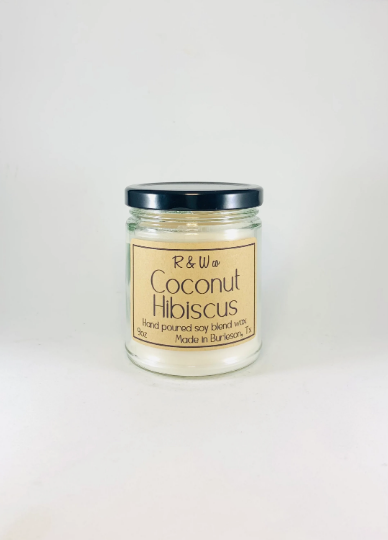 R&W Company LLC - Venta al por mayor Velas en tarros - Velas de coco e hibisco0