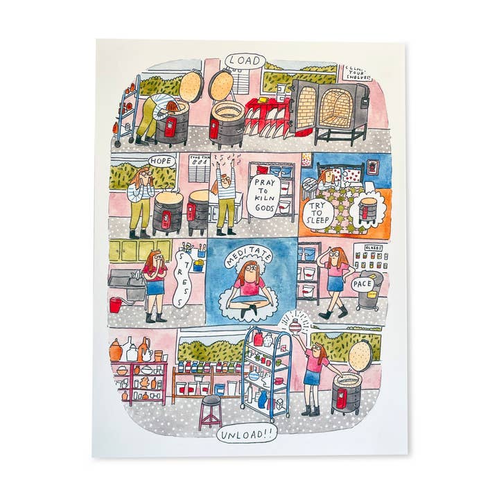 Molly Anne Bishop - Wholesale Art Print - Kiln Worries Comic Print0