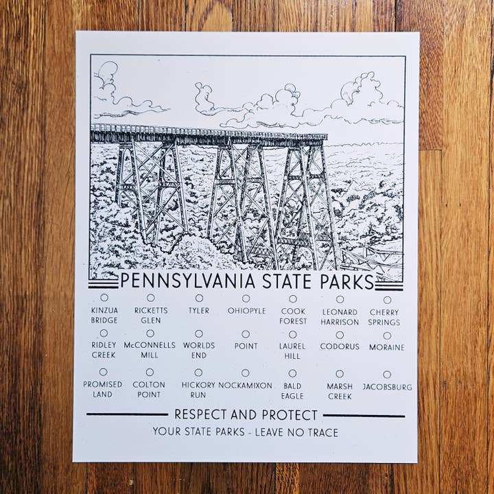 Pennsylvania State Parks - Hand-pulled Screen Print for wholesale by BC Print Media