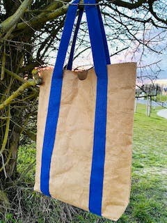 Ecolif3 – wholesale Grocery/shopping bag – Twins Washable Paper Bag Blue1